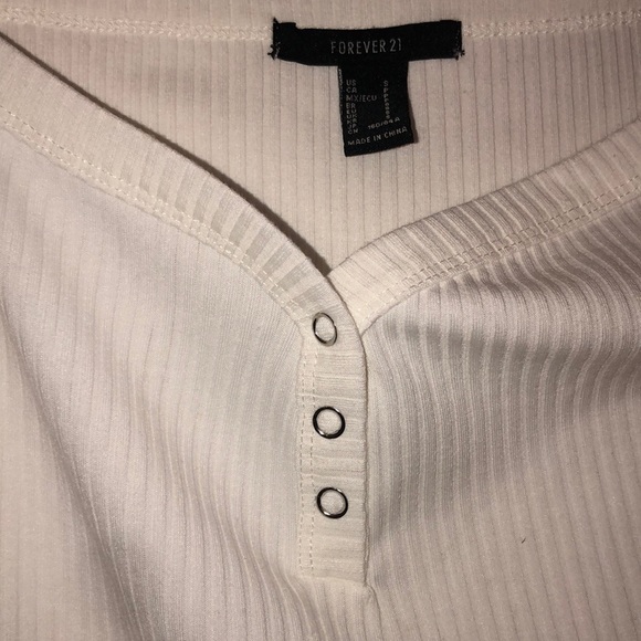 Half button-up white bodysuit - Picture 3 of 4